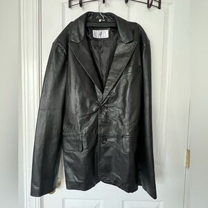 The Leather Gems men’s black leather blazer M